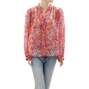 Sea New York Red Floral Button Down Shirt